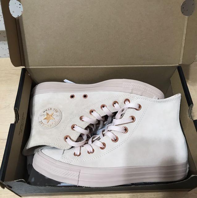 Converse All Star High Top Suede Leather in Pastel Rose Ran