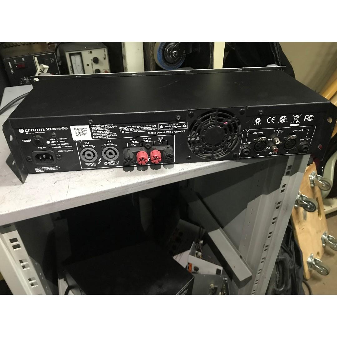 Crown XLS1000 power amp, 音響器材, 可攜式音響設備 Carousell