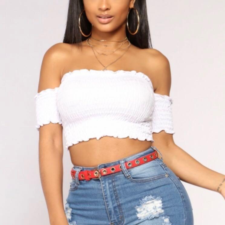 Fashion nova white off the shoulder top outlet