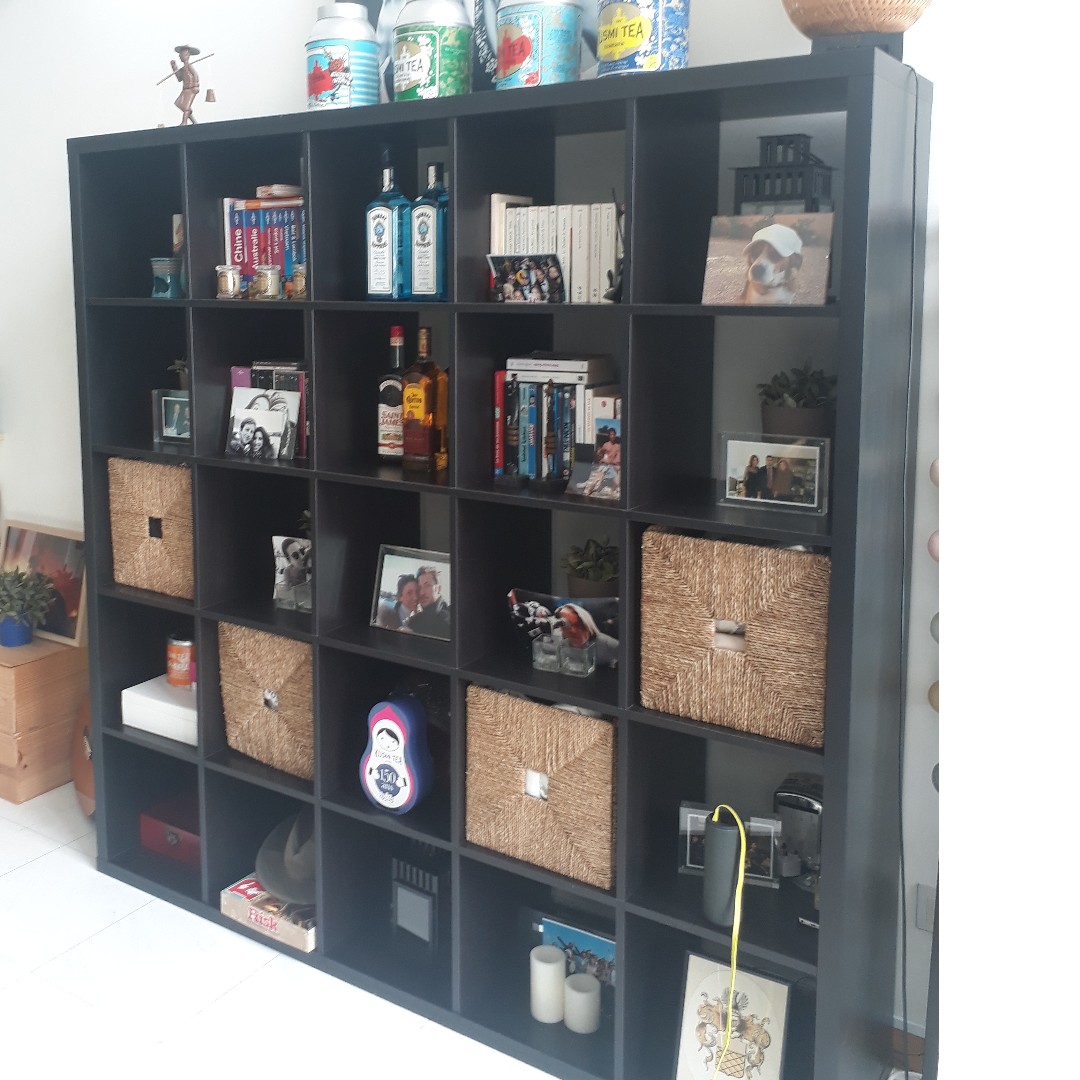 Ikea Kallax Shelving Unit Black Color 147x147cm Furniture Shelves Drawers On Carousell