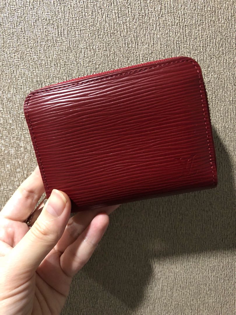 Louis Vuitton Vintage Red Epi Leather Coin Purse Holder Wallet