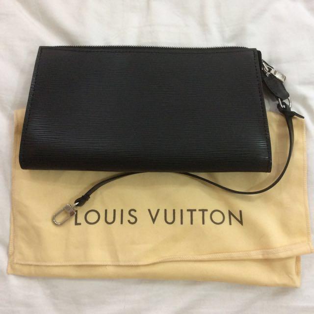 Auth Louis Vuitton Epi Pochette Accessoires M52982 Women's Pouch Noir