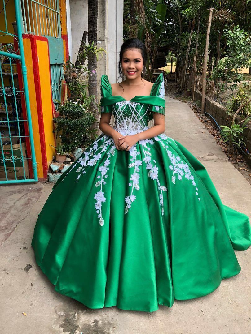 Green filipiniana gown hot sale