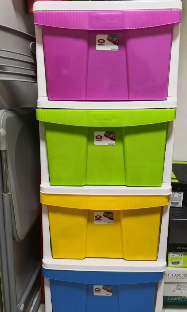 Plastic Drawers 4 Tiers Furniture Shelves Drawers On Carousell