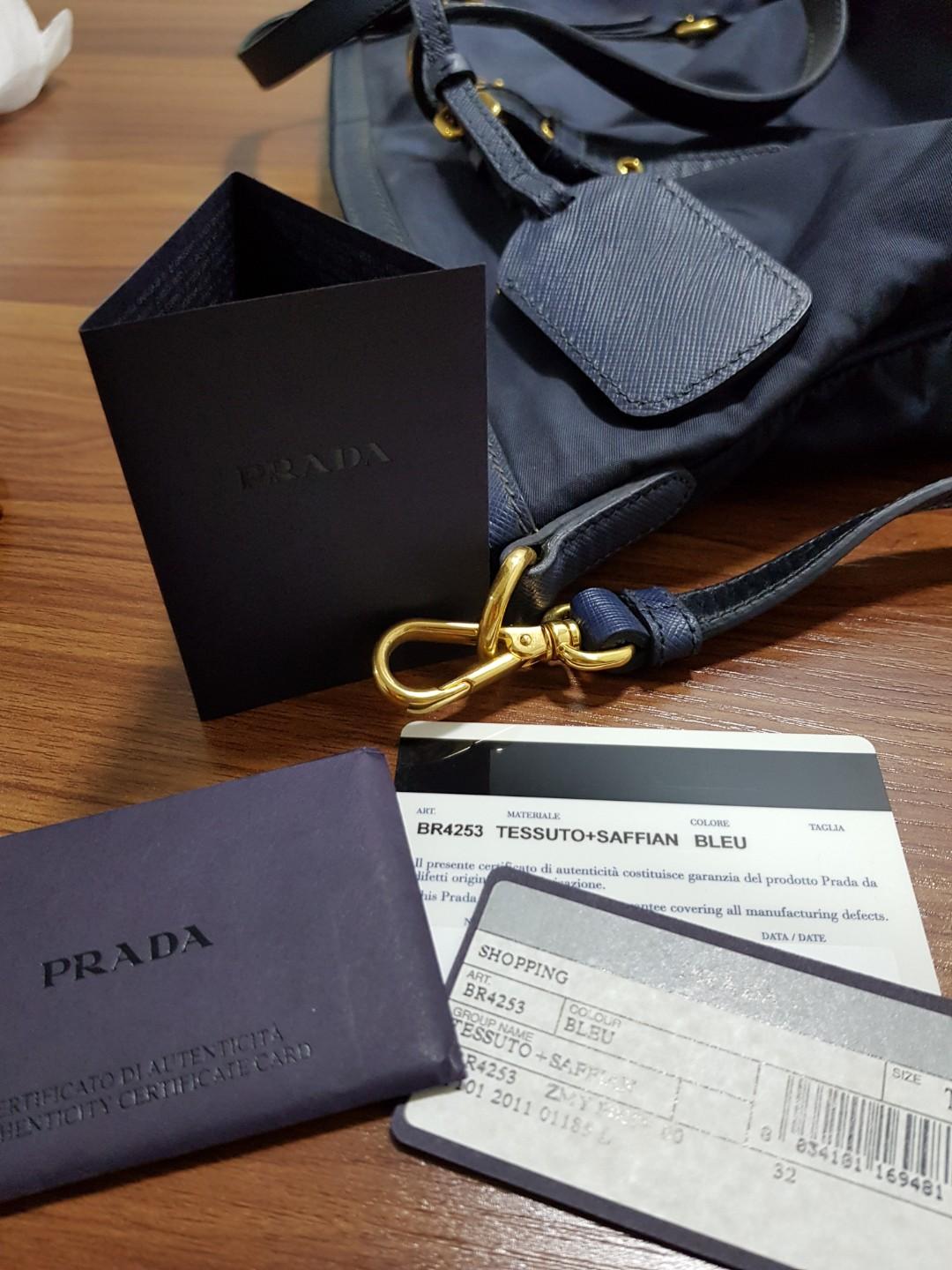 Prada Tessuto Saffiano Bandoliera Nylon Navy Blue Chain Sling Bag GHW,  Luxury, Bags & Wallets on Carousell