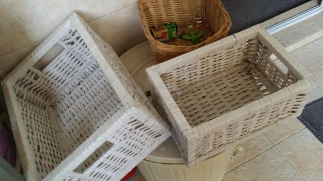 IKEA RATTAN BASKET onions, potatoes, toys, Furniture & Home Living