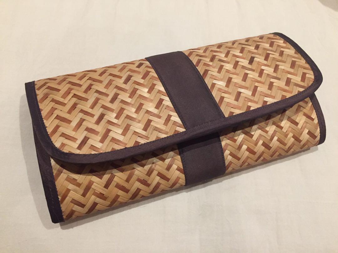rattan clutch bag