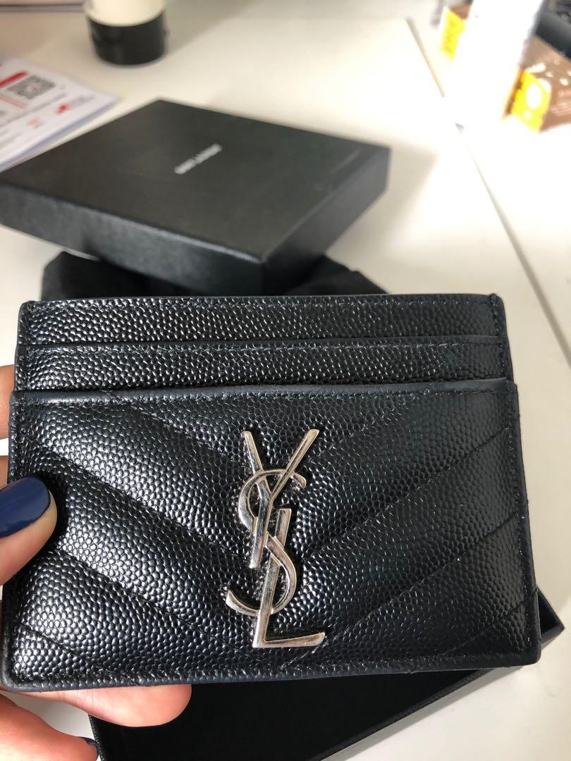 Saint Laurent card holder, Luxury, Bags & Wallets, Wallets on Carousell