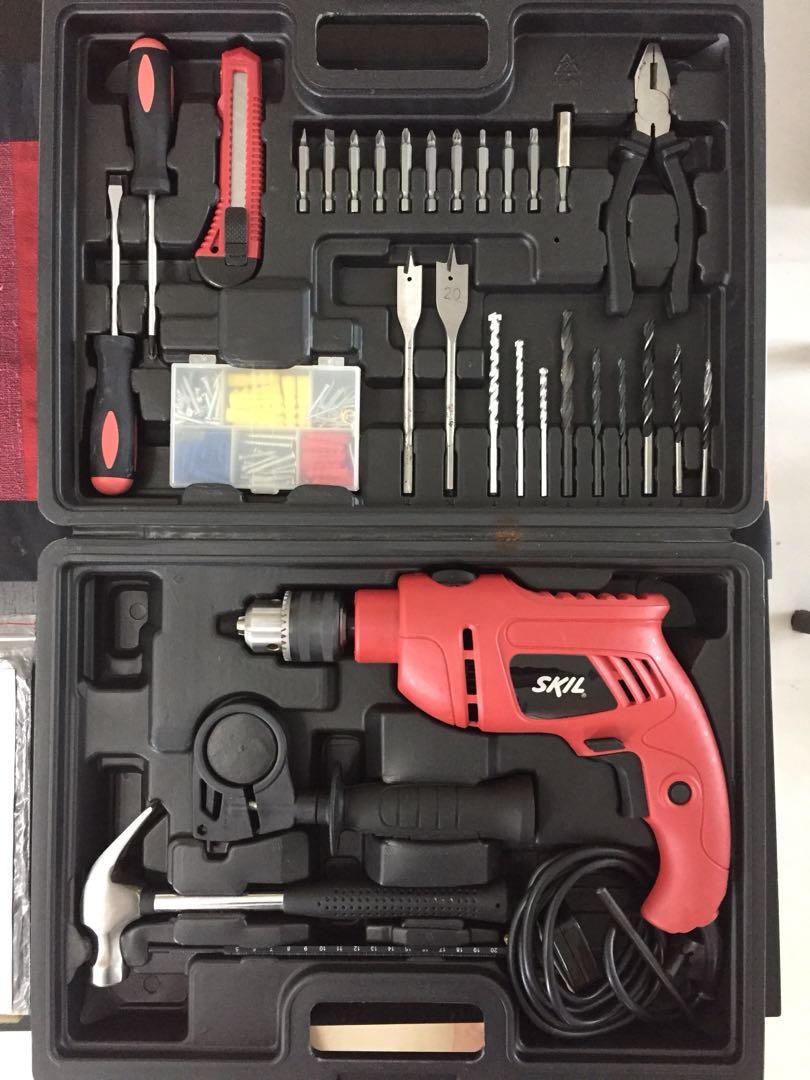 SKIL 550W IMPACT DRILL AND TOOL SET Furniture Home Living Home Improvement Organisation Home Improvement Tools Accessories on Carousell