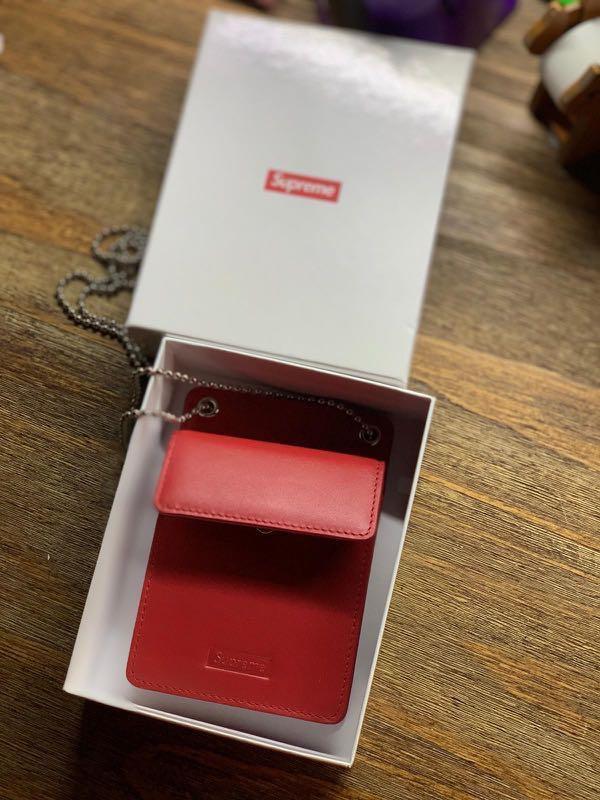 Supreme leather ID holder wallet, 名牌, 手袋及銀包- Carousell