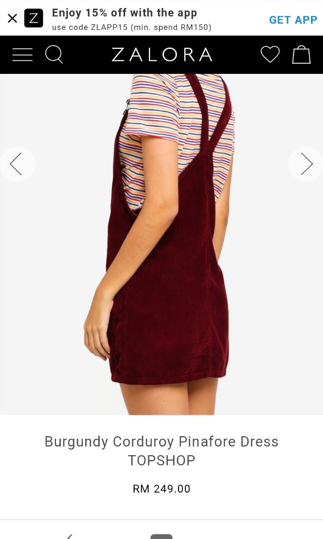 Topshop burgundy pinafore dress best sale