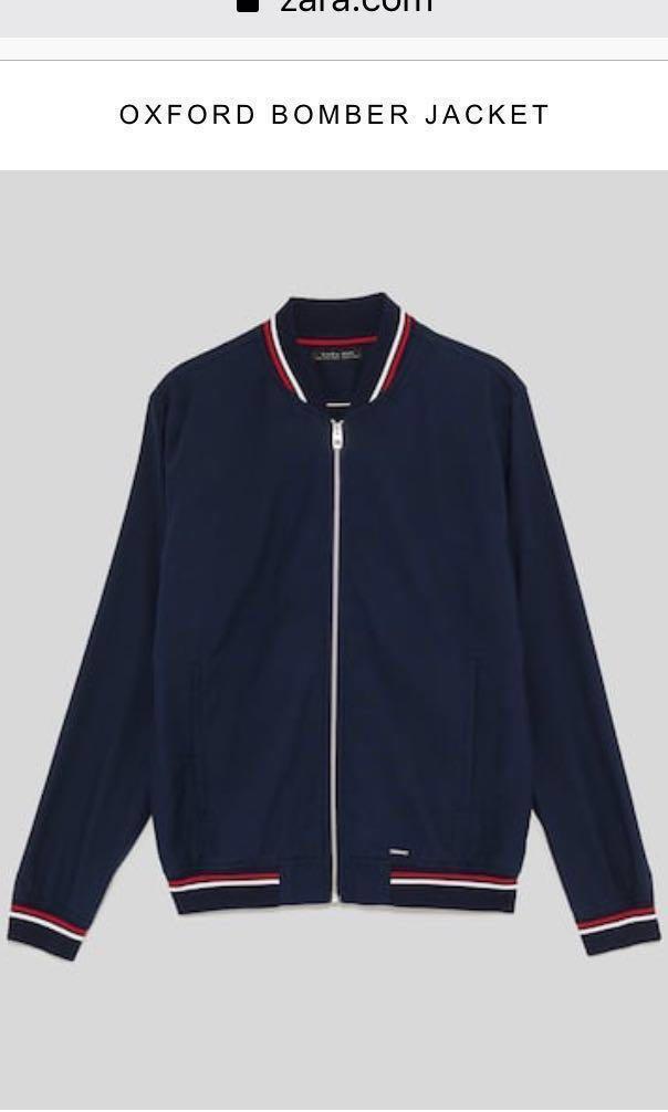 ZARA OXFORD BOMBER JACKET Navy turun harga, Fesyen Pria, Pakaian , Baju  Luaran di Carousell