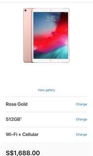 IPad Pro 10.5 wifi cellular 512gb rose gold 5 days old
