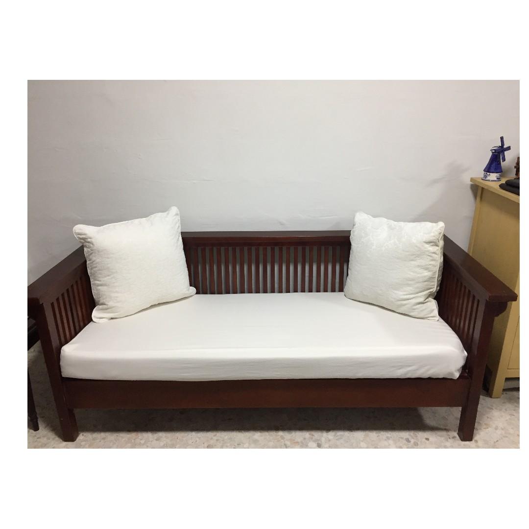 A Beautiful Elegant 3 Seater Wooden Sofa With 10 Cushions