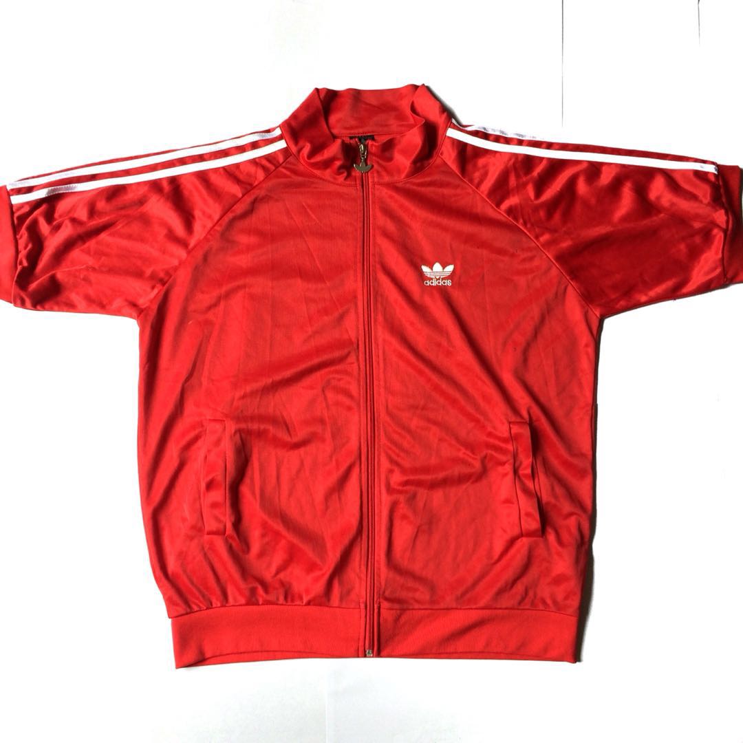 red adidas zip up