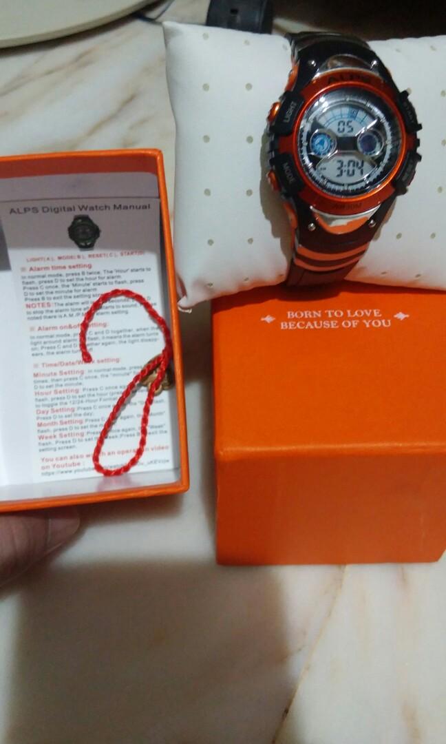 digital watch with light