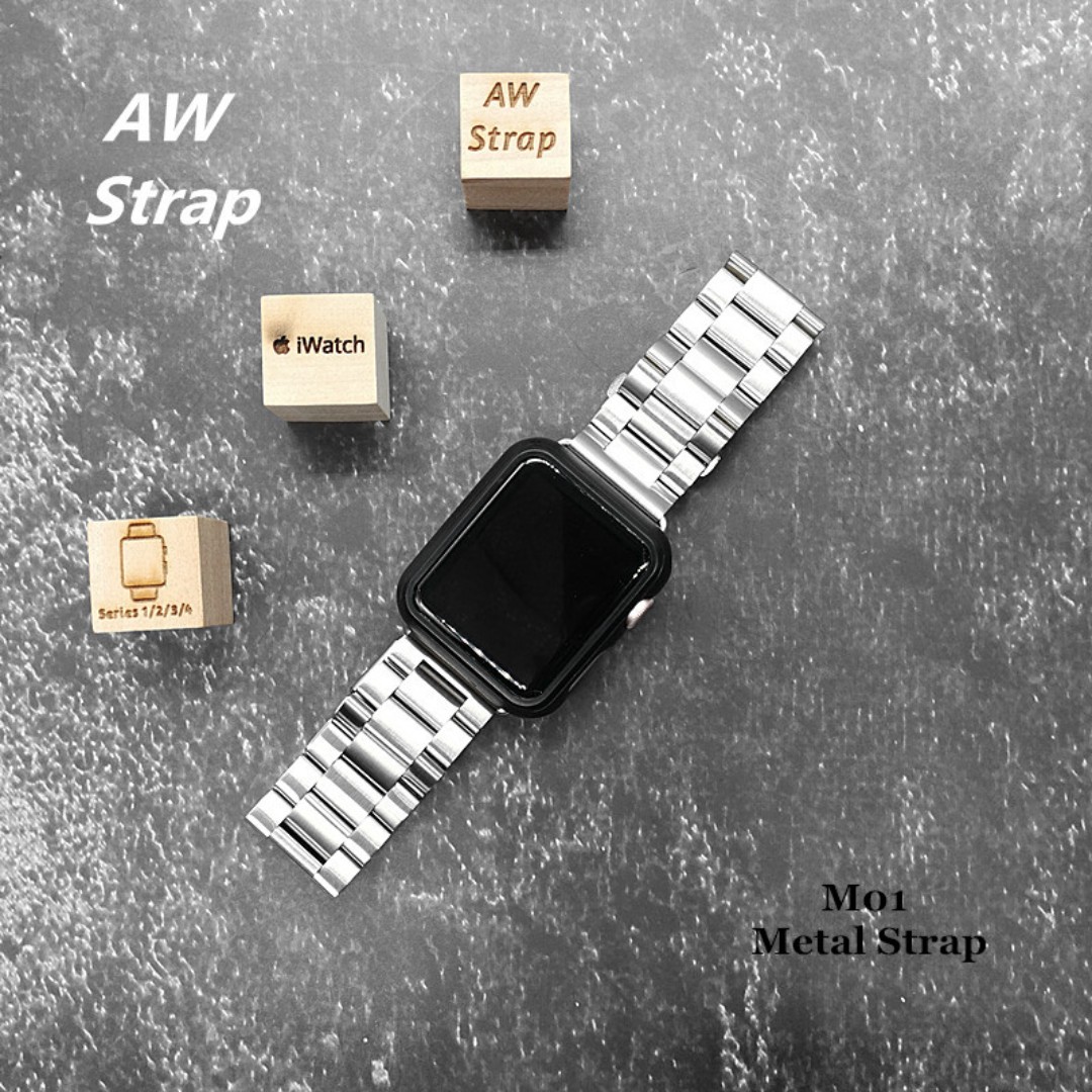 Apple Watch 錶帶 不鏽鋼系列 Silver Link Bracelet 44 42 40 38mm Series 1 2 3 4 M01 男裝 男裝配飾 Carousell