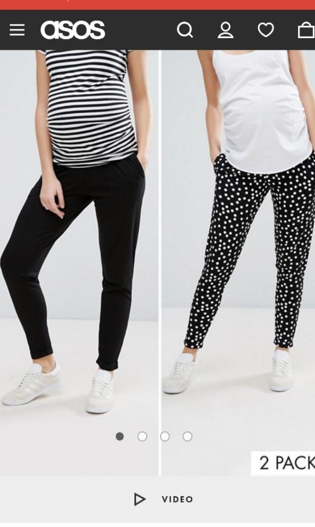 Maternity 2 pack jersey peg trousers 