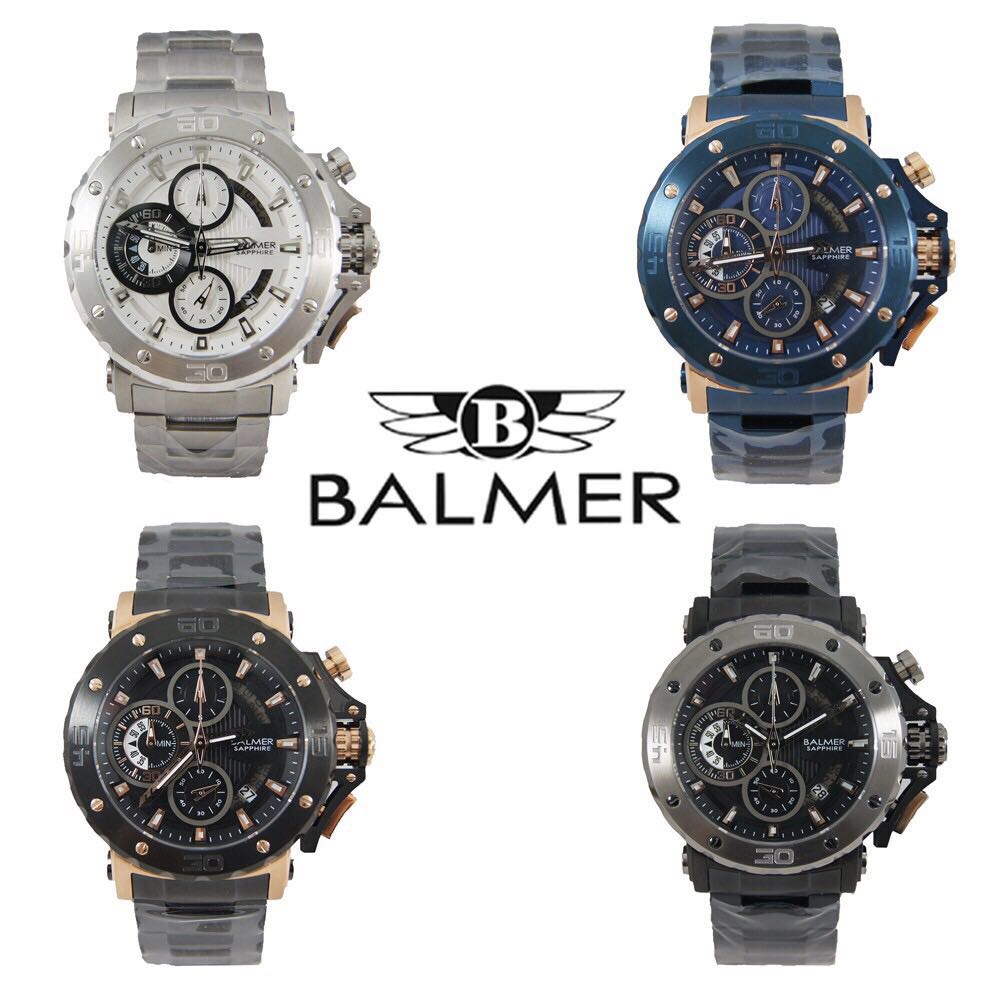 正品balmer 宾马 宾马王 真三眼不锈钢手表