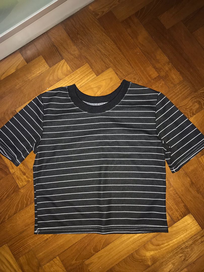 Black and White Crop Top