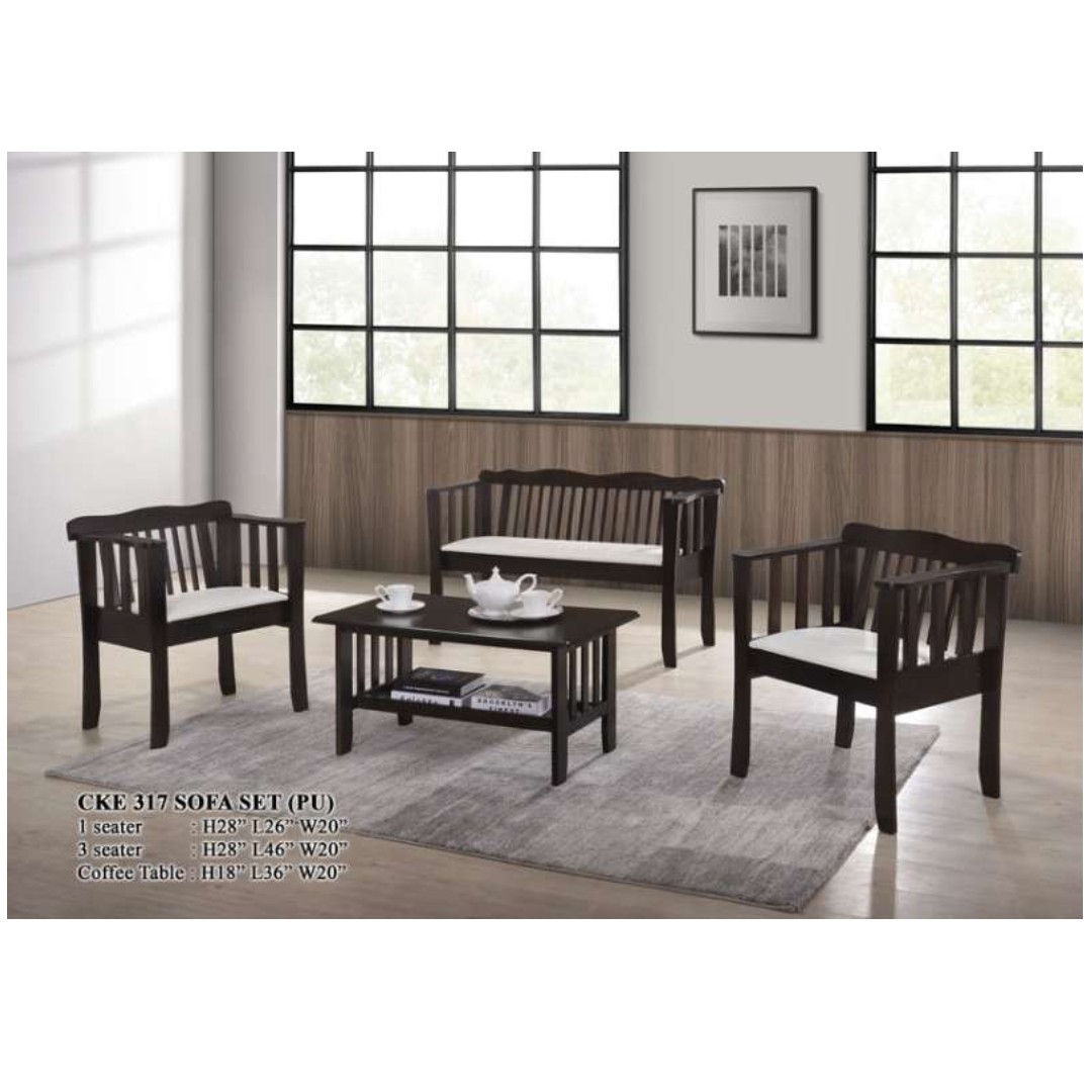 Cke Sofa Set Pu Leather Cke317 Home Furniture Others On Carousell