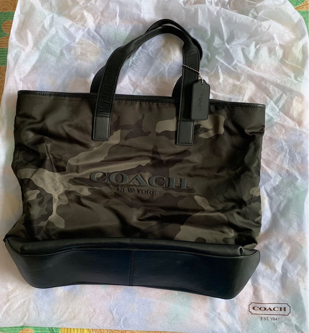 Coach camouflage tote bag, Men's Fashion, Bags, Sling Bags on Carousell