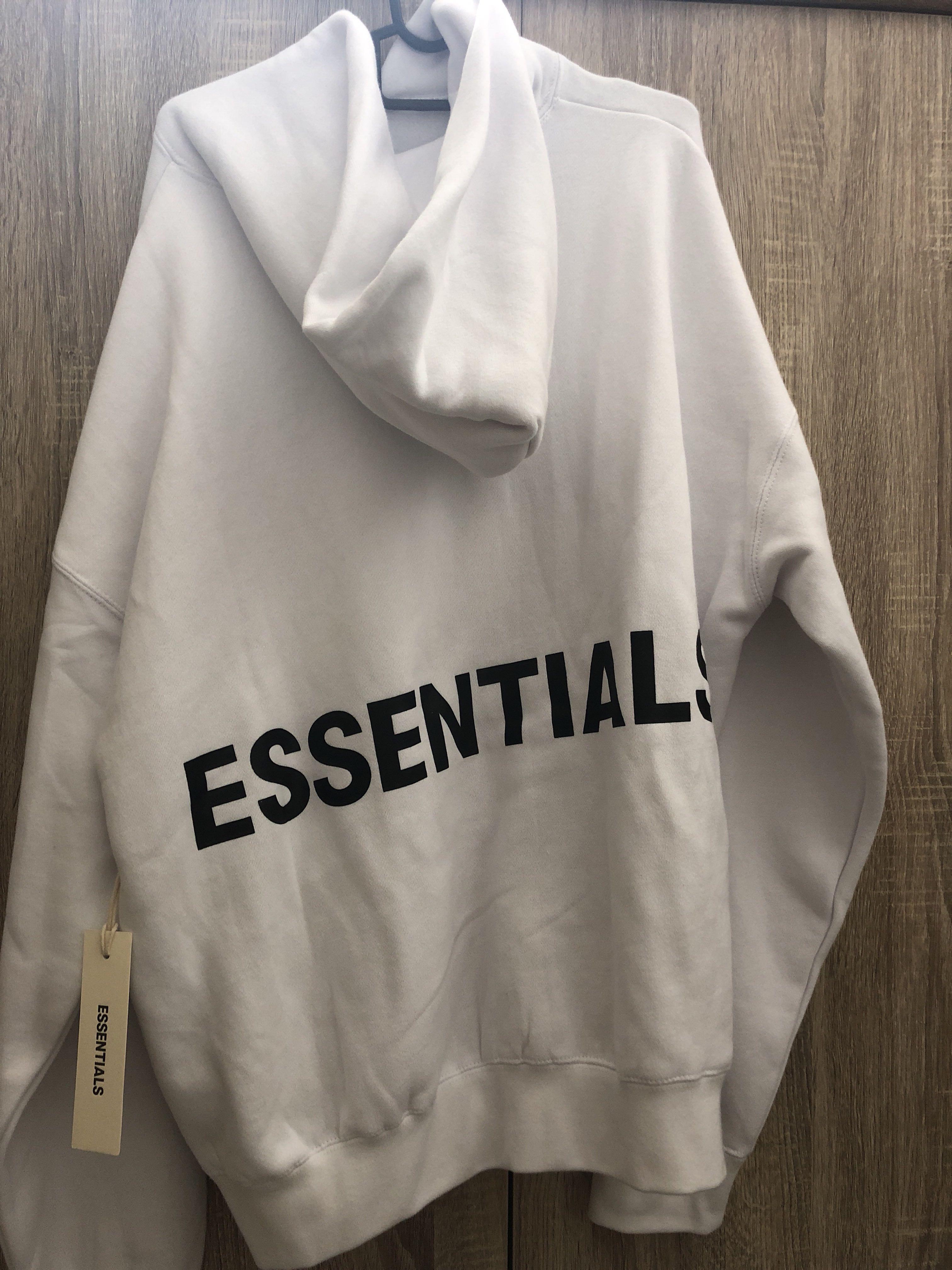 essentials white hoodie