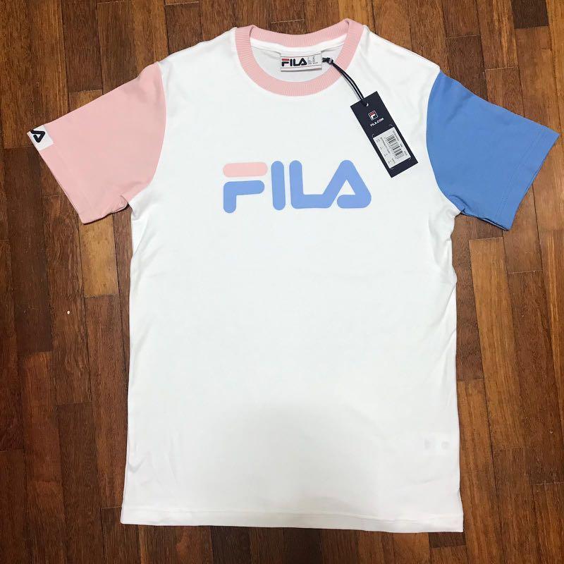 FILA Limited Edition T Shirt Pink Blue Women s Fashion Tops Other Tops on Carousell