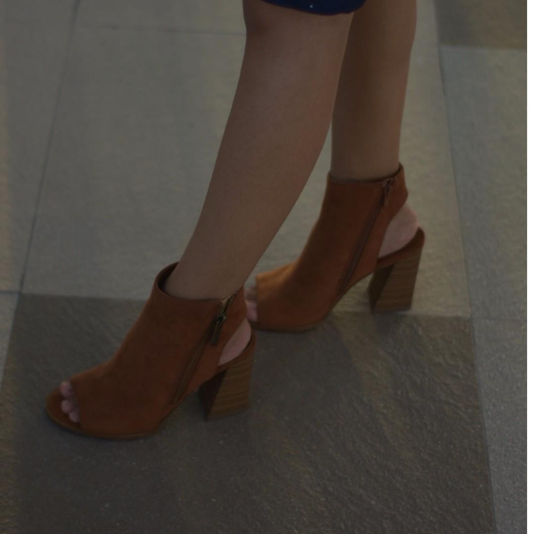 Forever 21 Peep Toe Boots Women s Fashion Footwear Boots on Carousell
