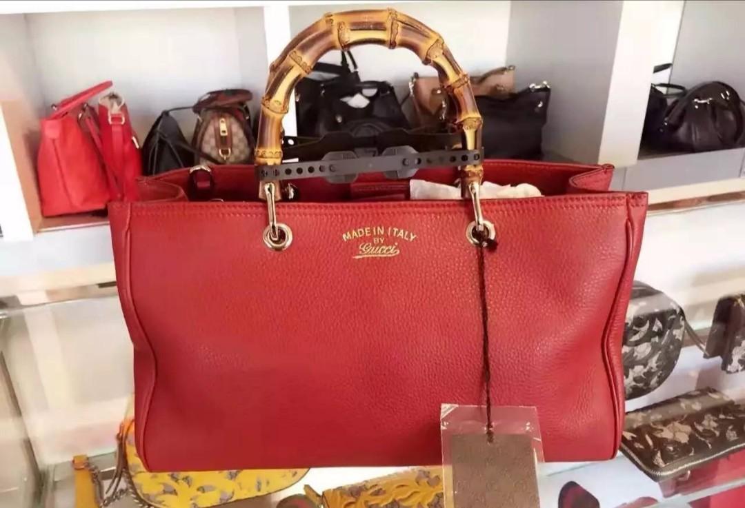 Gucci Bamboo Bag, Red color, Luxury 