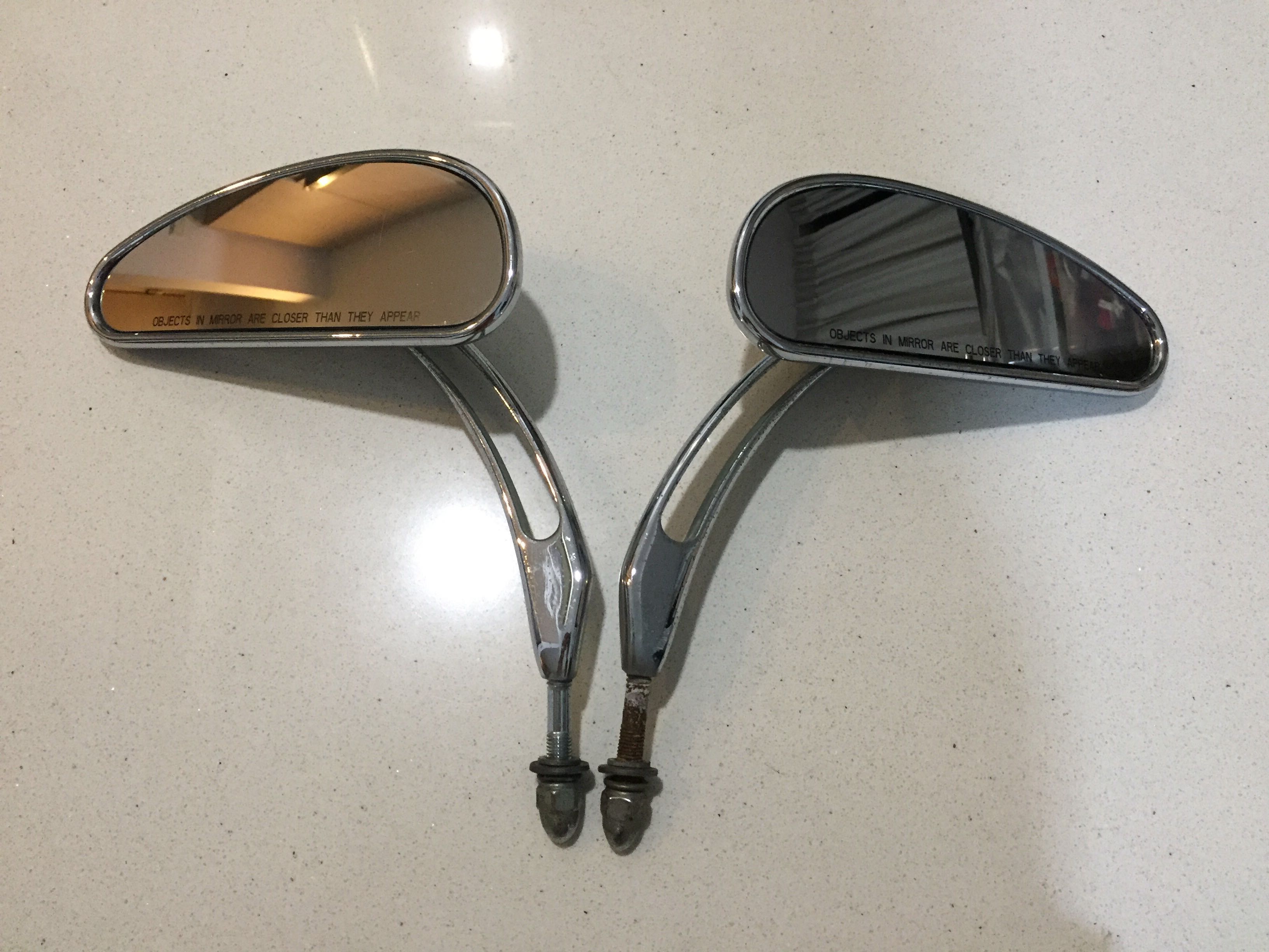 Harley Davidson Slotted Stem Profile Custom Mirrors, Motorcycles