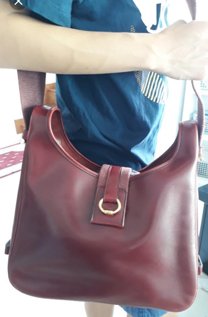 Tsako Hermes Toile and Red Leather Bag - It's All Goode