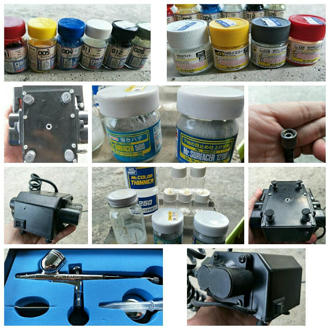 Hobby Airbrush Kit With Lacquer Acrylic Paint Design Craft