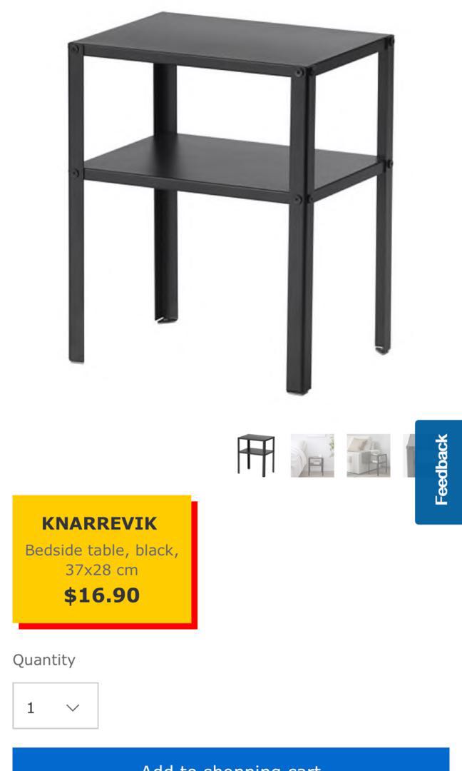 Knarrevik bedside top table white