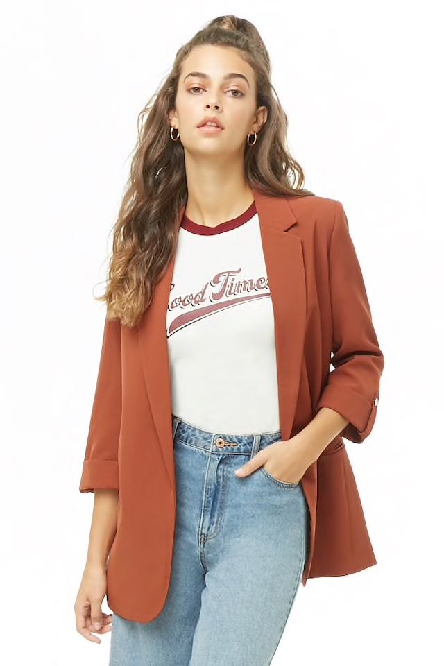 longline open front blazer