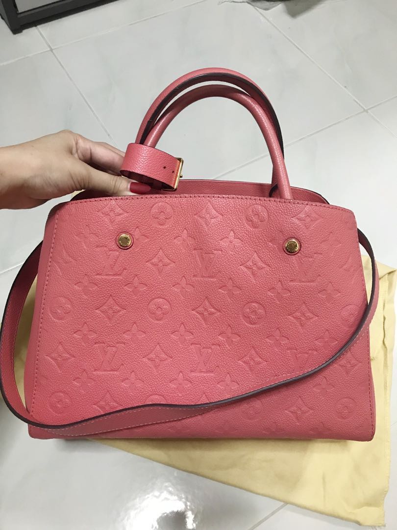 Rare Louis Vuitton Empreinte Montaigne MM Poppy Red M41194 Excellent  Condition