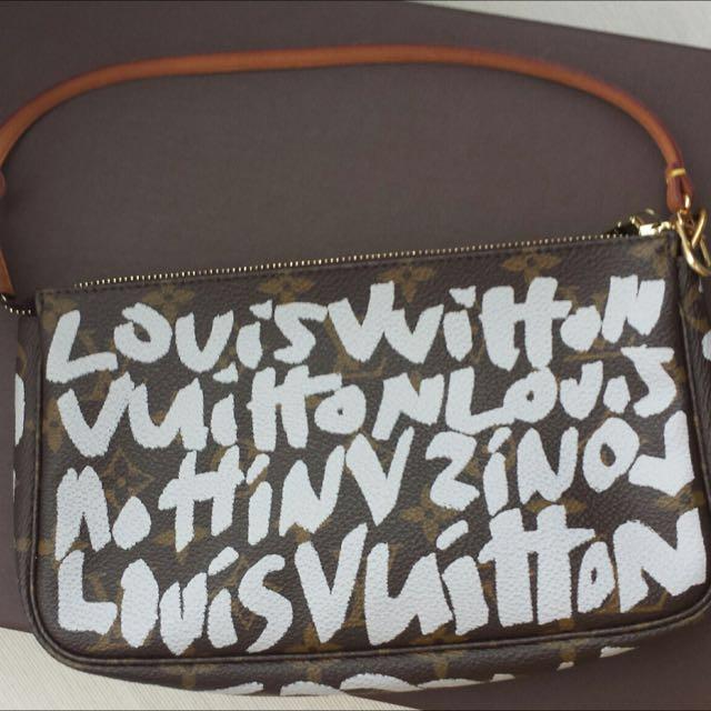 Louis Vuitton Monogram Graffiti Pochette Accessories Silver