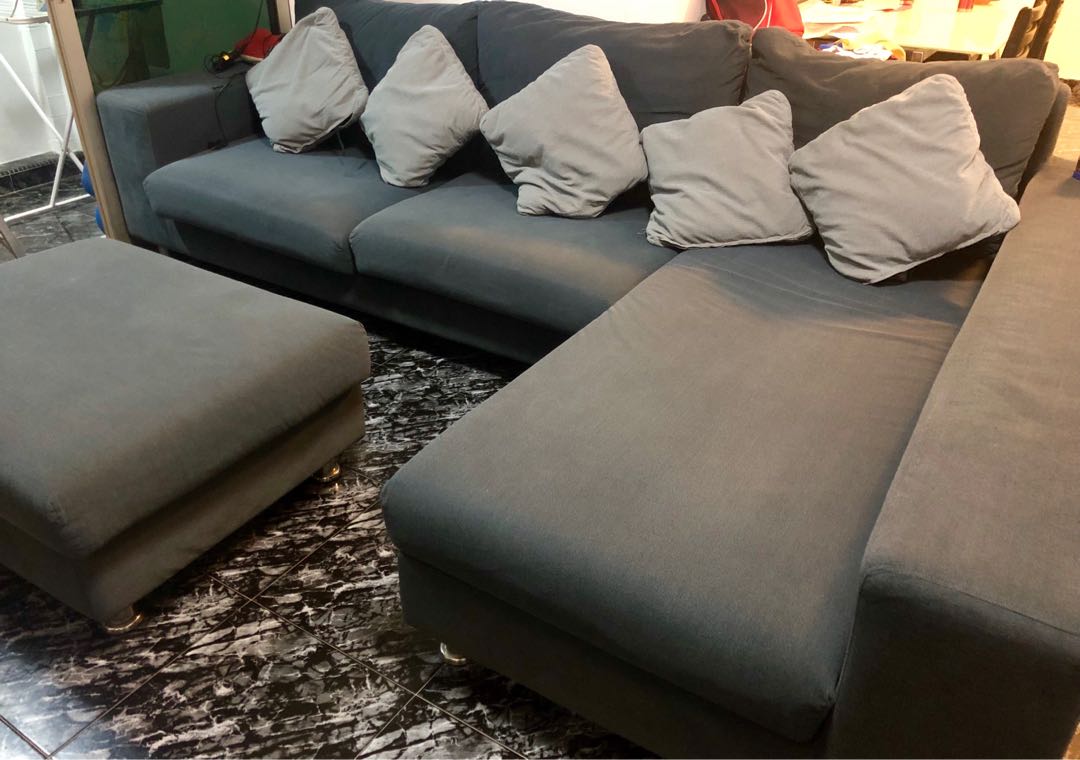 Lshape micro fibre sofa set with ottoman, 3m by 1.75m, Furniture