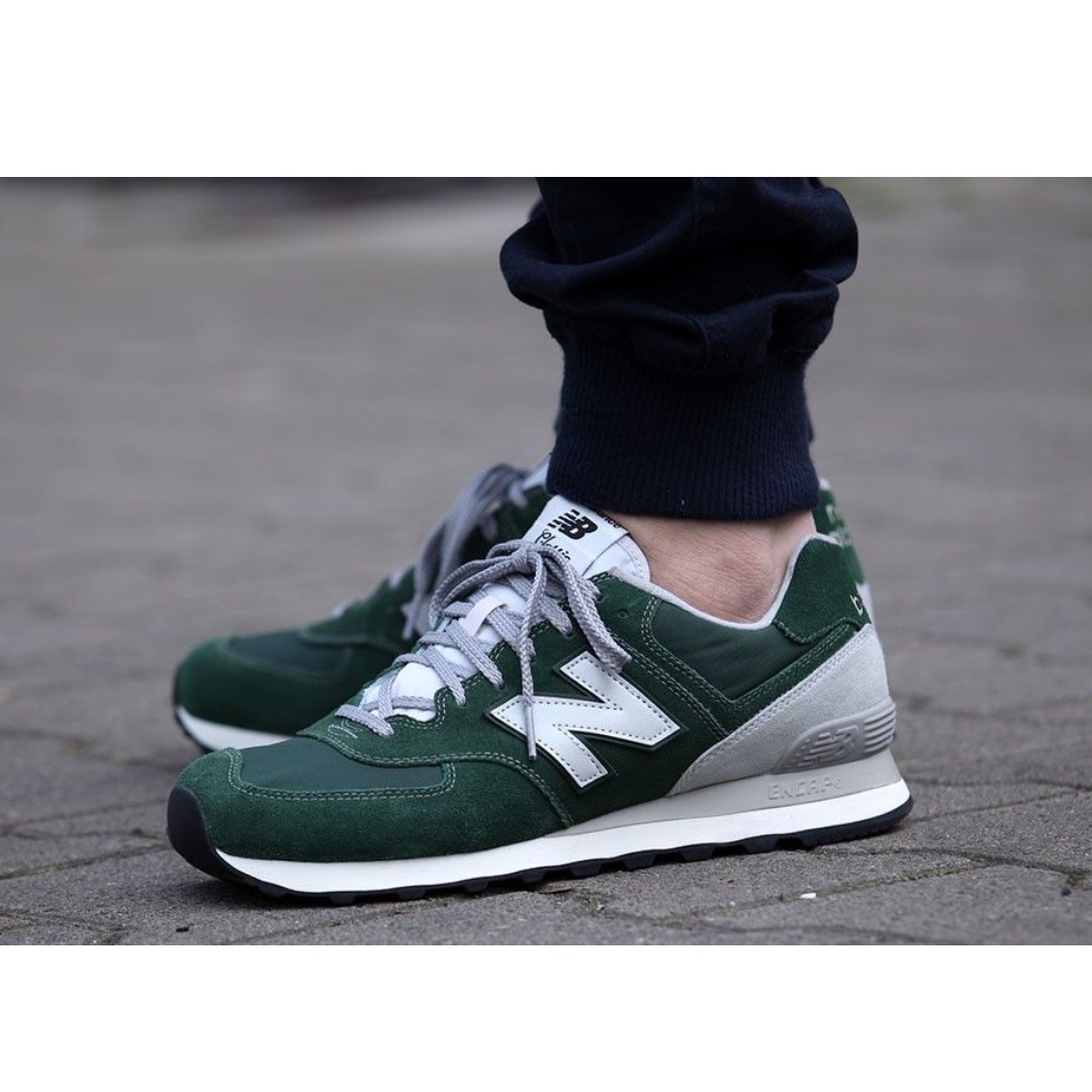 New Balance 574 Green, Men's Fashion, Footwear, Sneakers on Carousell