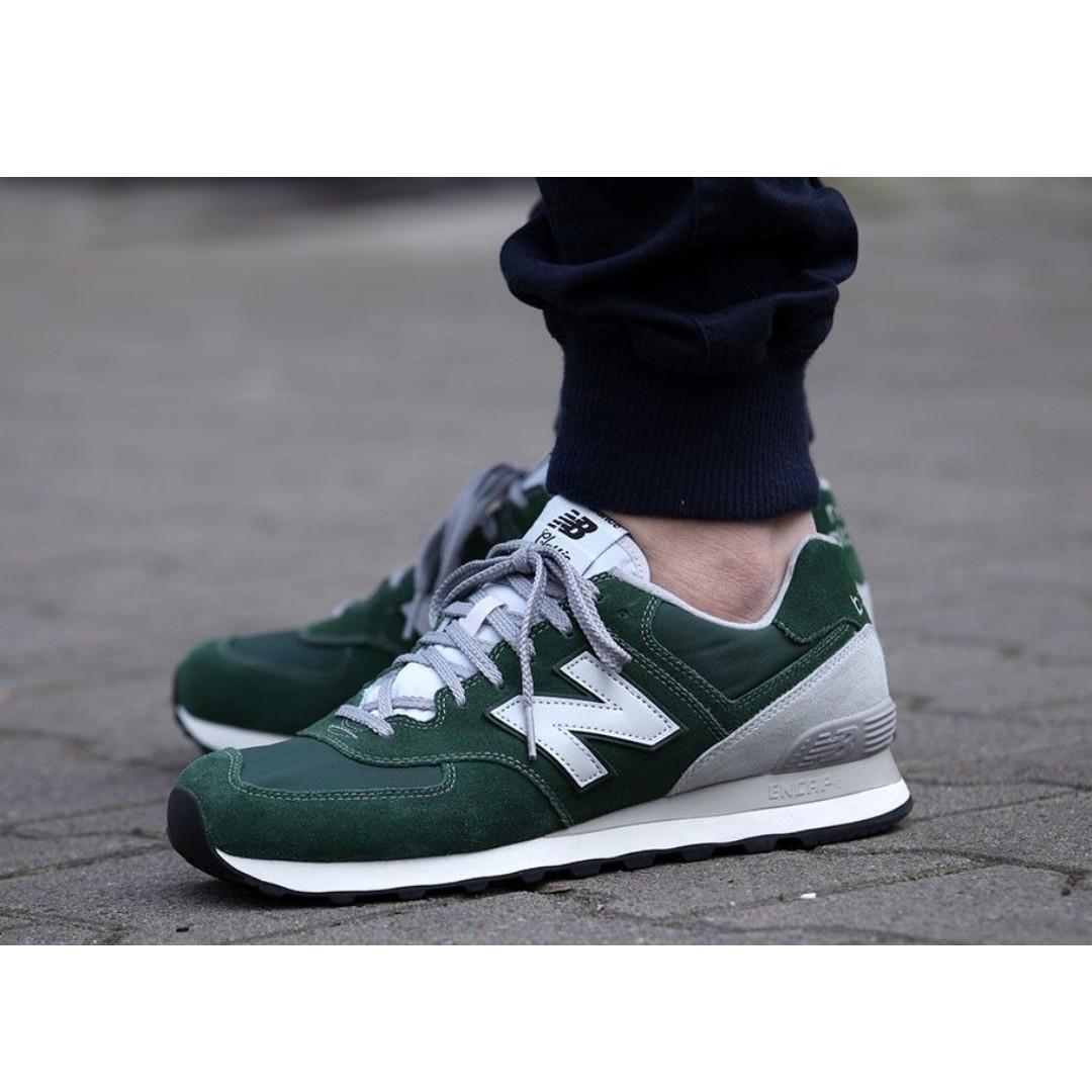 new balance 574 green white