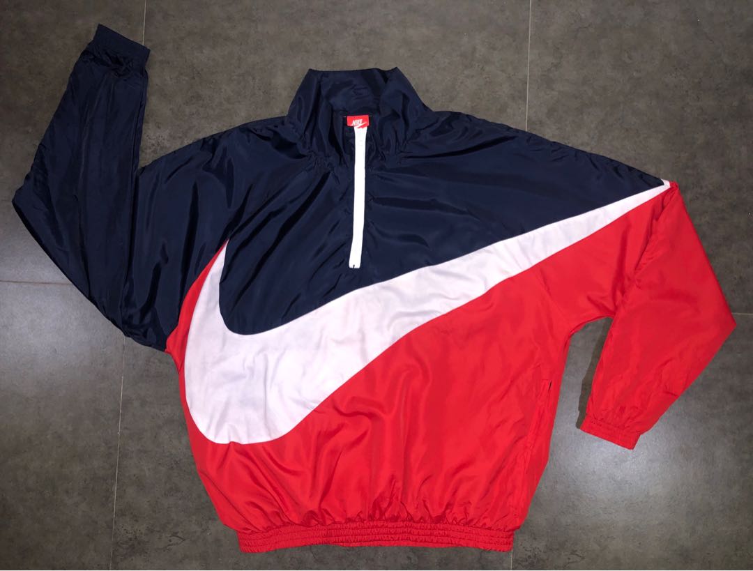 Nike x Kith Big Swoosh Quarter-Zip Windbreaker, Men's Fashion, Coats ...