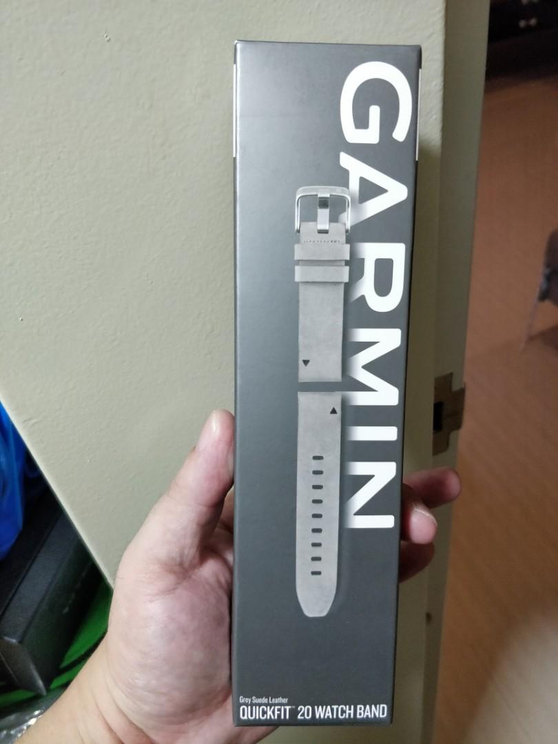 Original Garmin Quickfit 20 Grey Suede Leather Mobile Phones