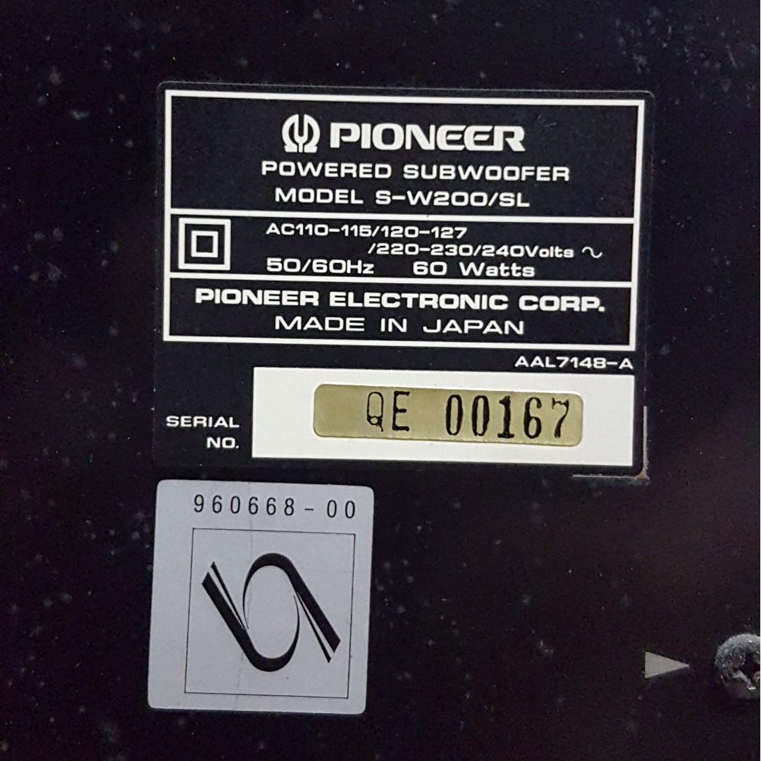 pioneer sw 200 subwoofer