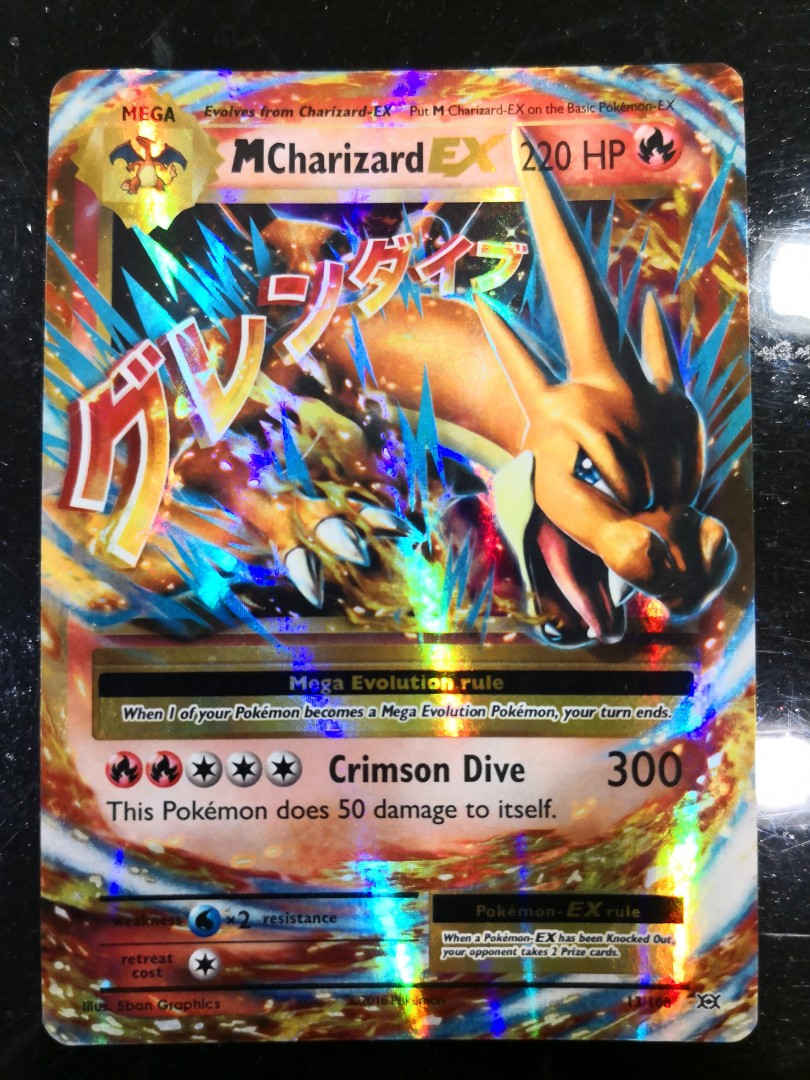 Pokemon Card Mega Charizard Ex 220 HP Hobbies Toys Toys Games
