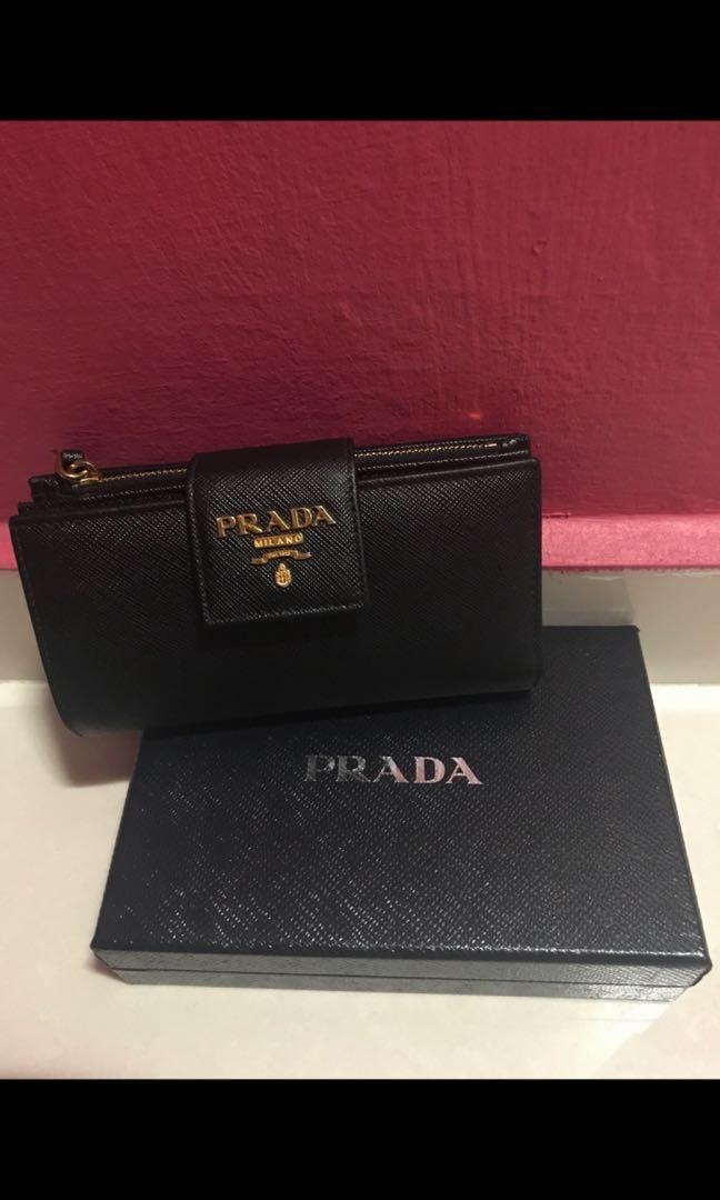 saffiano metal prada wallet