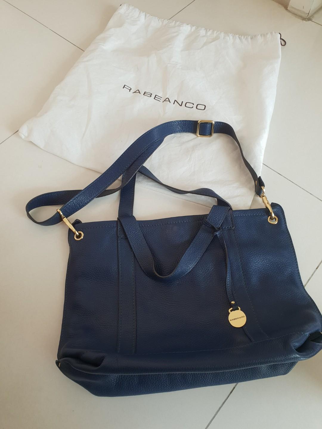 dark blue leather bag