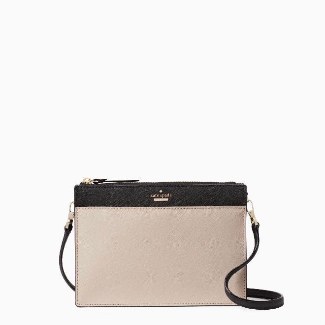 SALE Kate Spade Cameron Street Clarise Crossbody Slingbag Detachable Clutch Tusk Black Neutral Women s Fashion Bags Wallets Cross body Bags on Carousell