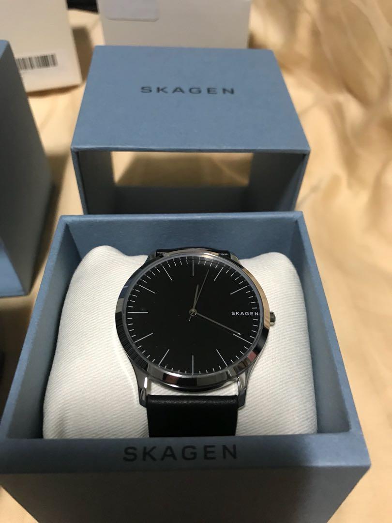 Skagen Men s Jorn Black Leather Dress Watch SKW6329 Mobile Phones