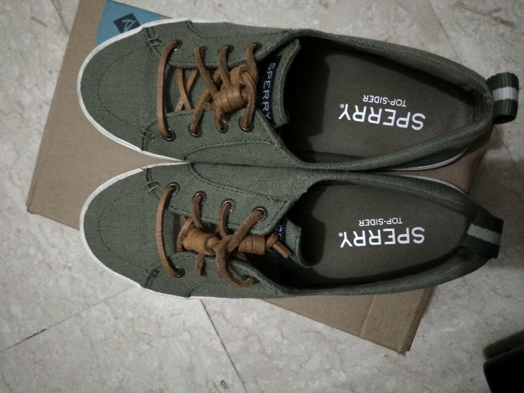 Sperry Shoes Olive Green Women s Fashion Footwear Sneakers on Carousell