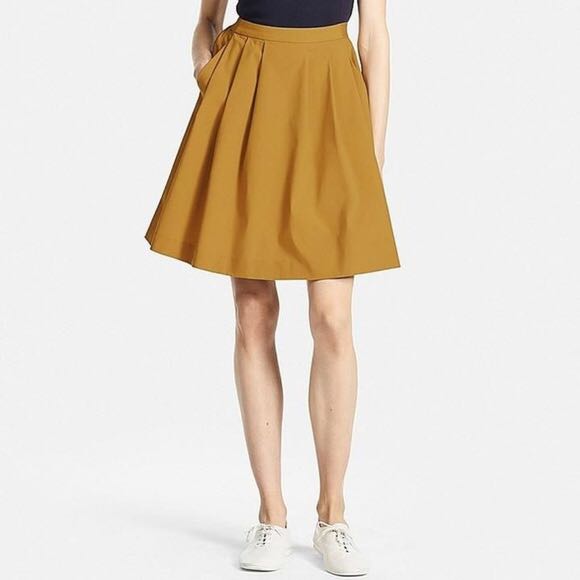 Mustard skirt hotsell knee length